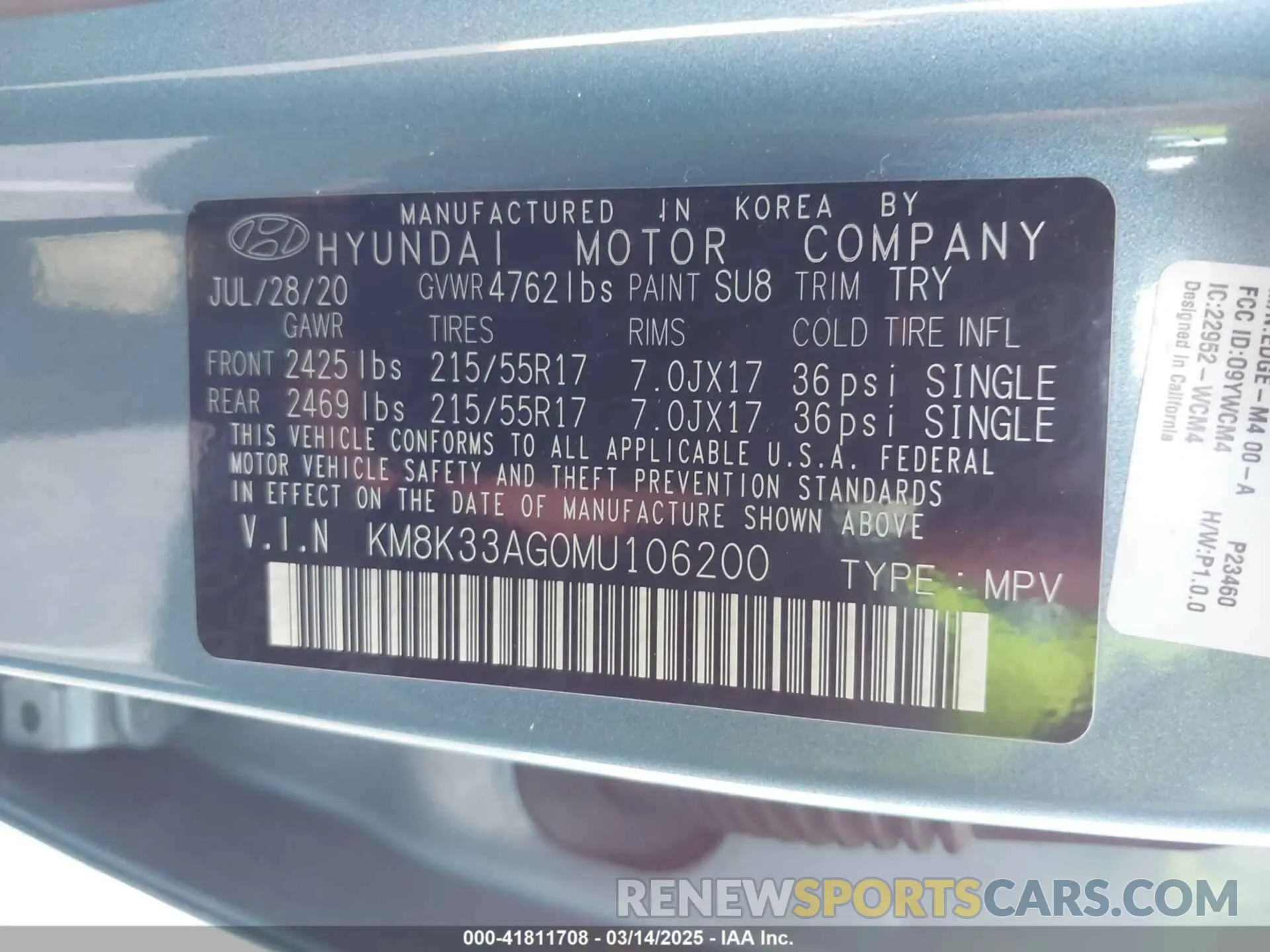 9 Photograph of a damaged car KM8K33AG0MU106200 HYUNDAI KONA ELECTRIC 2021