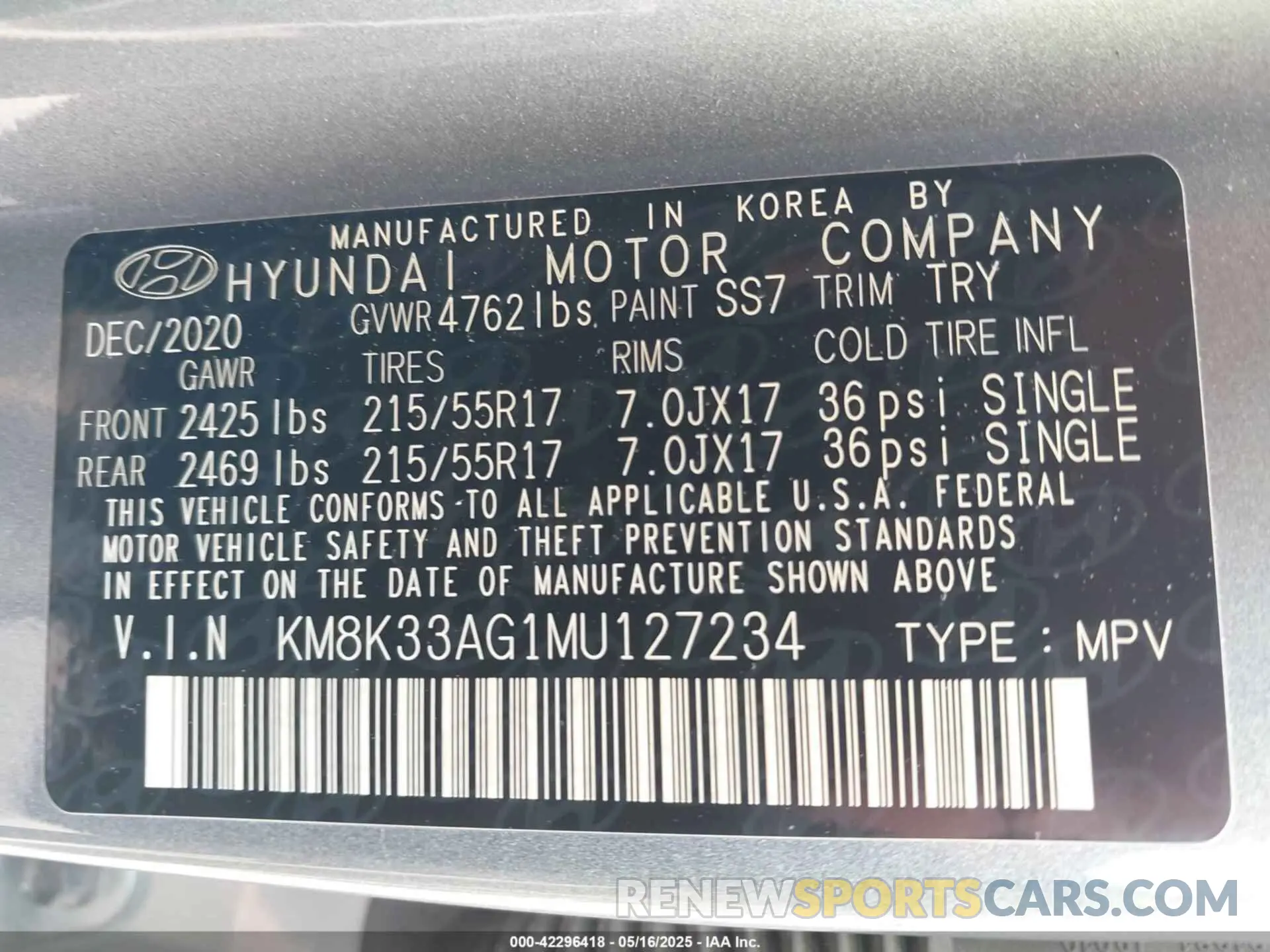 9 Photograph of a damaged car KM8K33AG1MU127234 HYUNDAI KONA ELECTRIC 2021