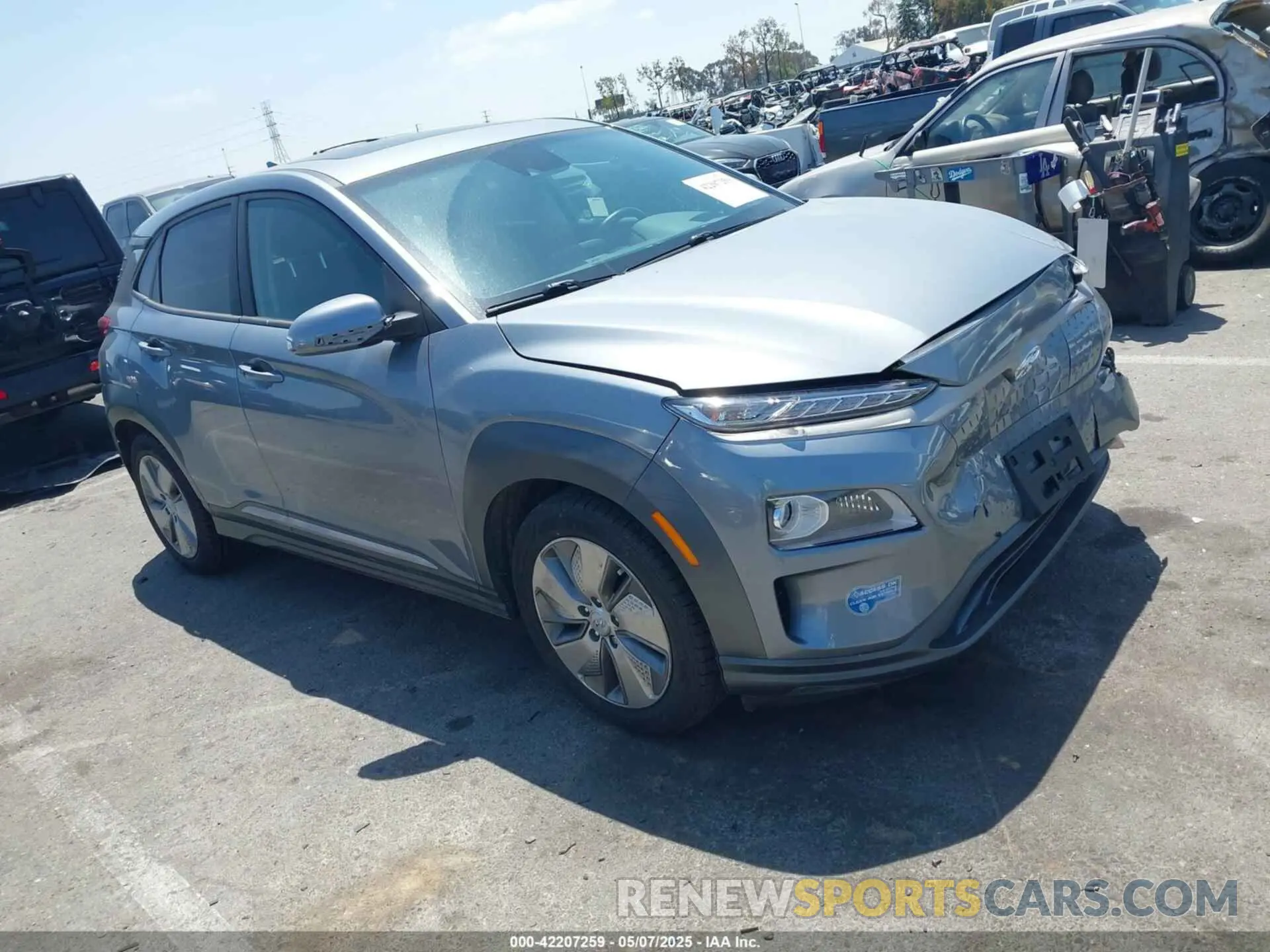 1 Photograph of a damaged car KM8K33AG2MU126626 HYUNDAI KONA ELECTRIC 2021