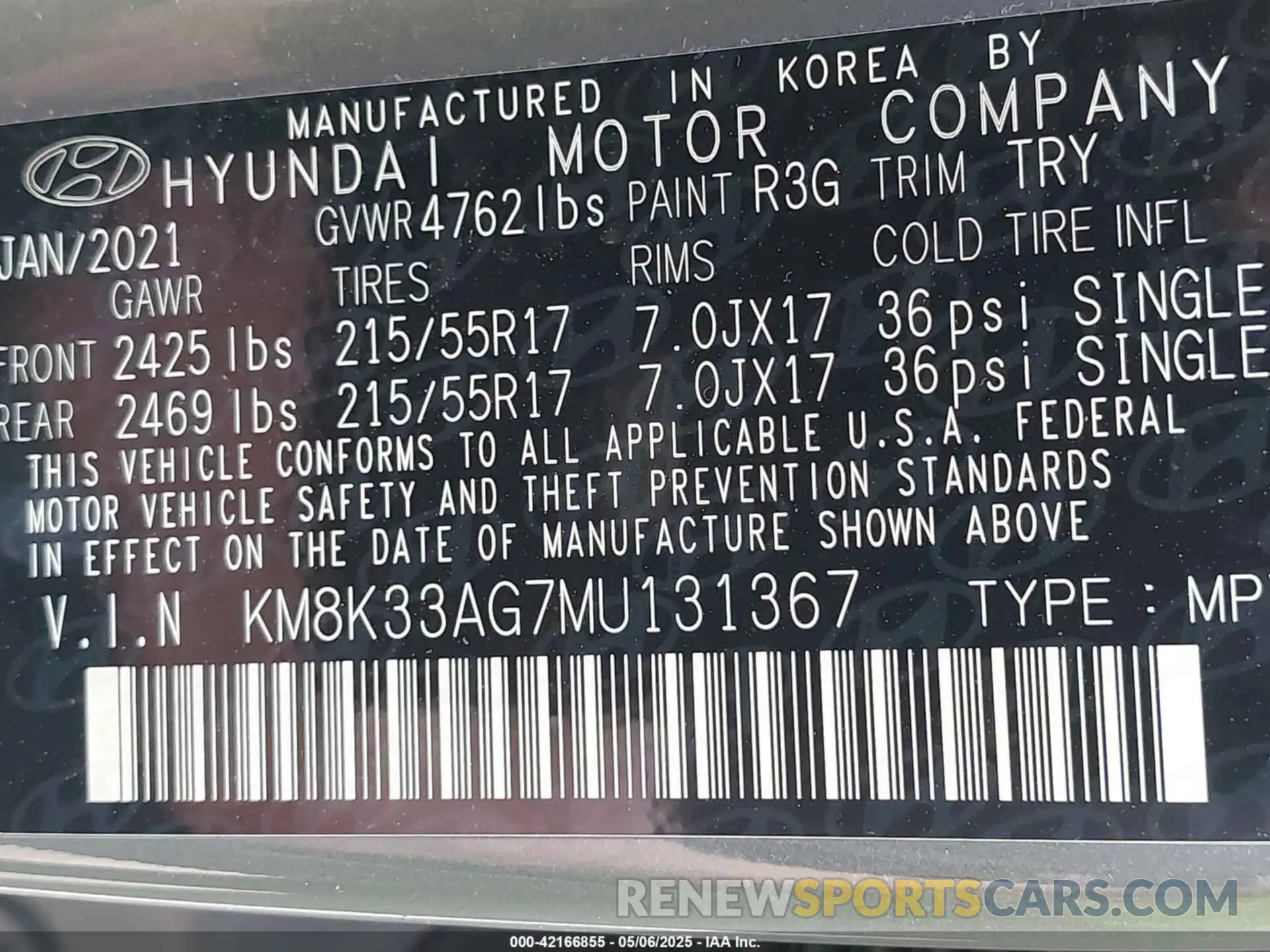 9 Photograph of a damaged car KM8K33AG7MU131367 HYUNDAI KONA ELECTRIC 2021