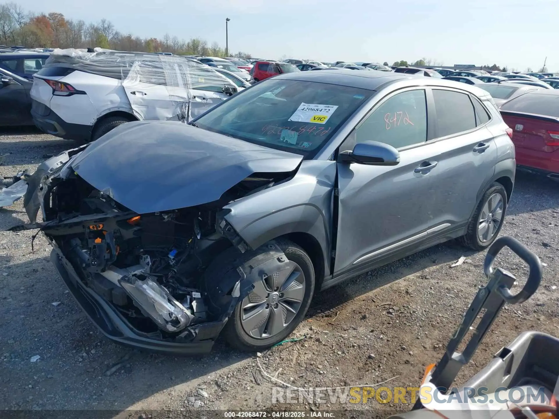 2 Photograph of a damaged car KM8K53AG4MU118733 HYUNDAI KONA ELECTRIC 2021
