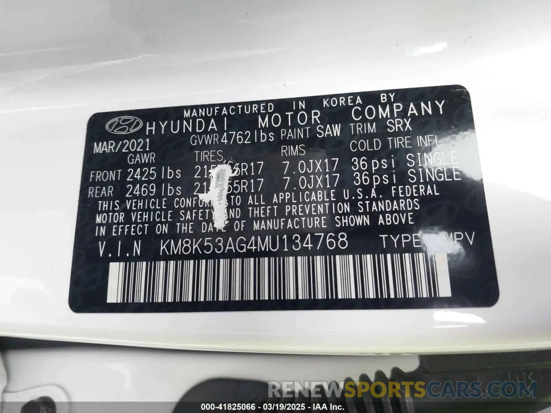 9 Photograph of a damaged car KM8K53AG4MU134768 HYUNDAI KONA ELECTRIC 2021