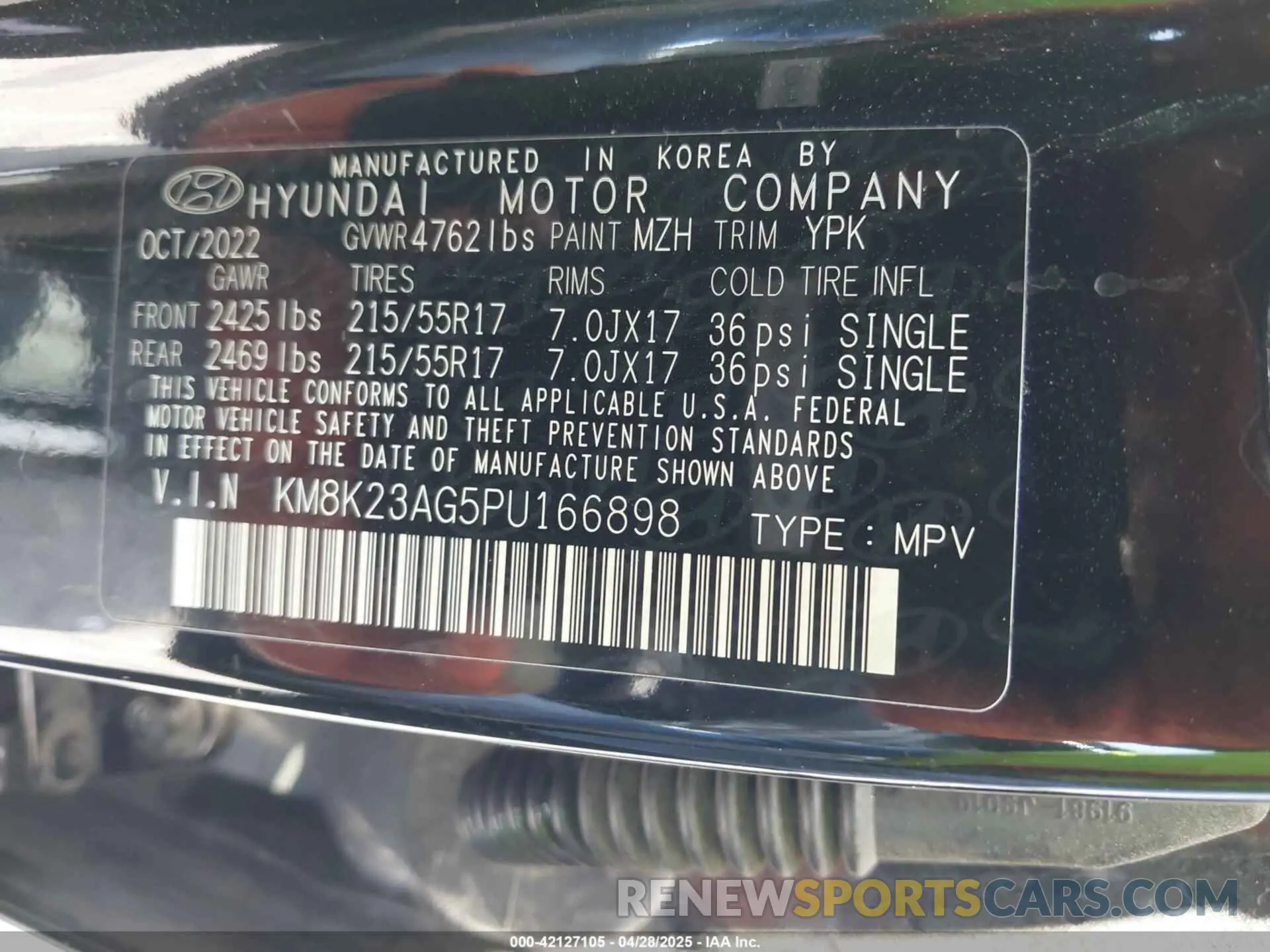 9 Photograph of a damaged car KM8K23AG5PU166898 HYUNDAI KONA ELECTRIC 2023