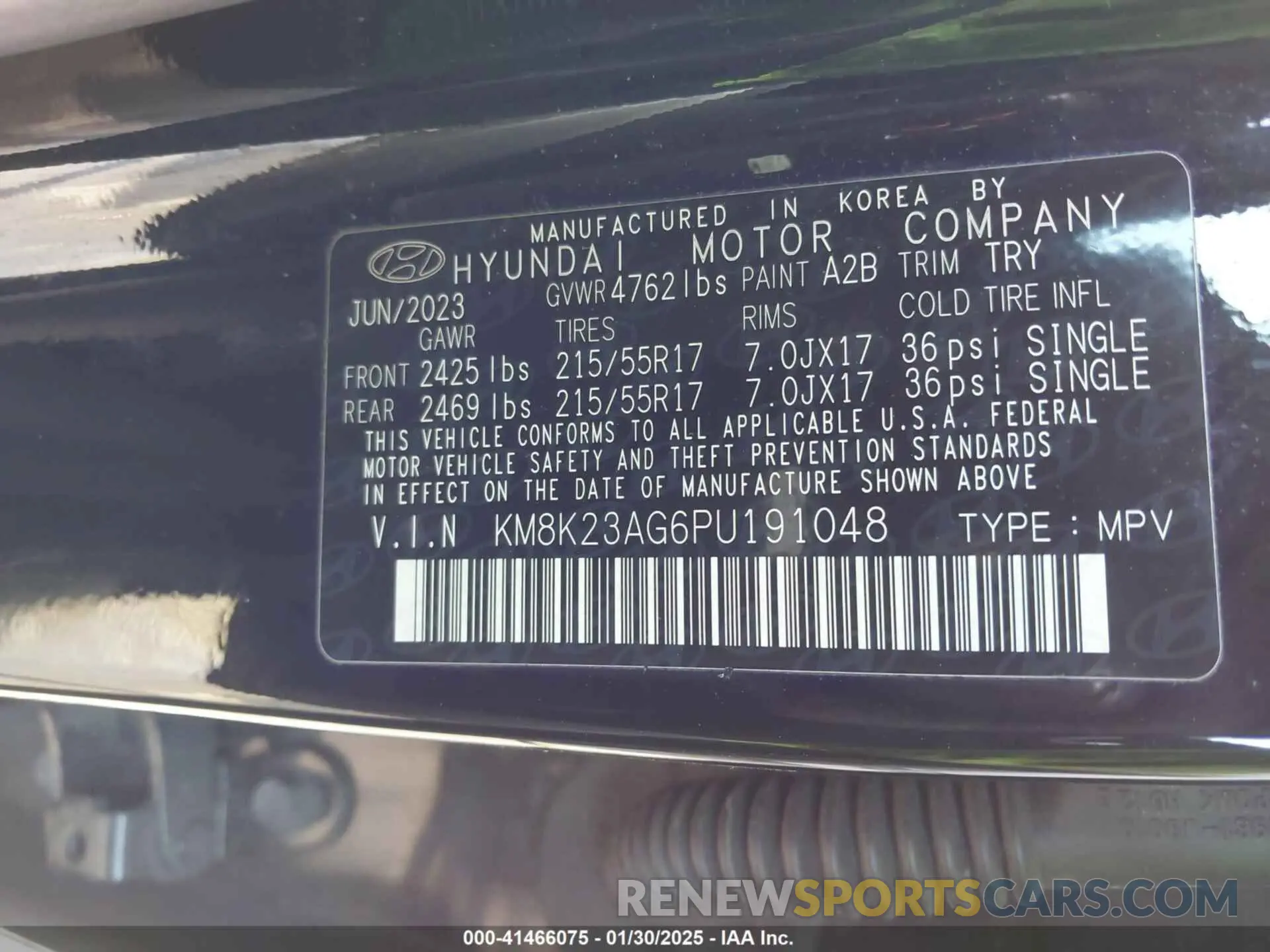 9 Photograph of a damaged car KM8K23AG6PU191048 HYUNDAI KONA ELECTRIC 2023