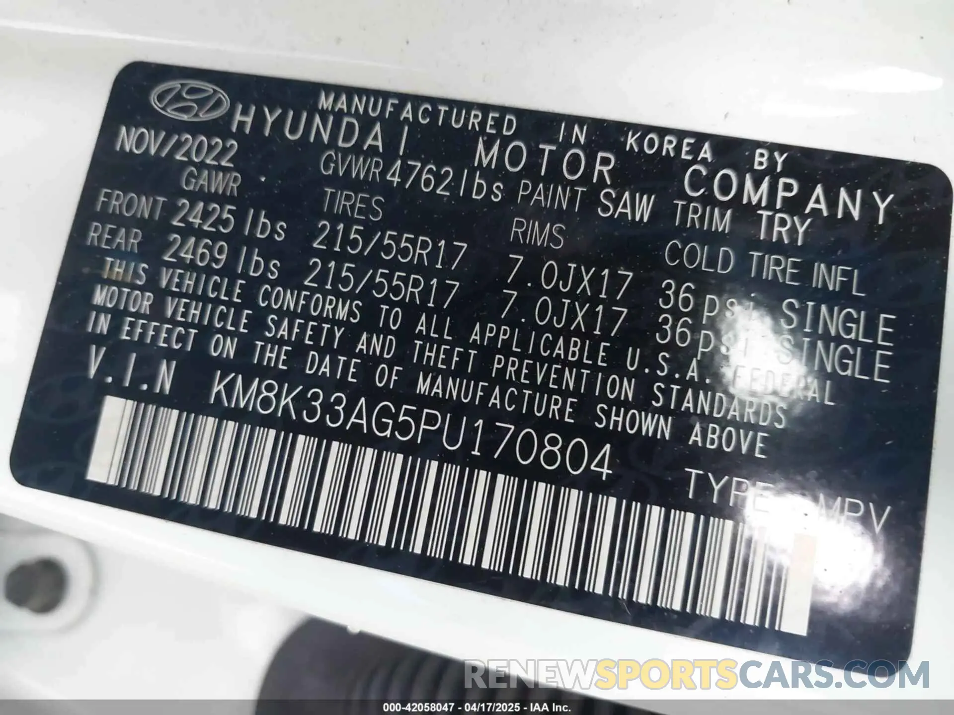 9 Photograph of a damaged car KM8K33AG5PU170804 HYUNDAI KONA ELECTRIC 2023