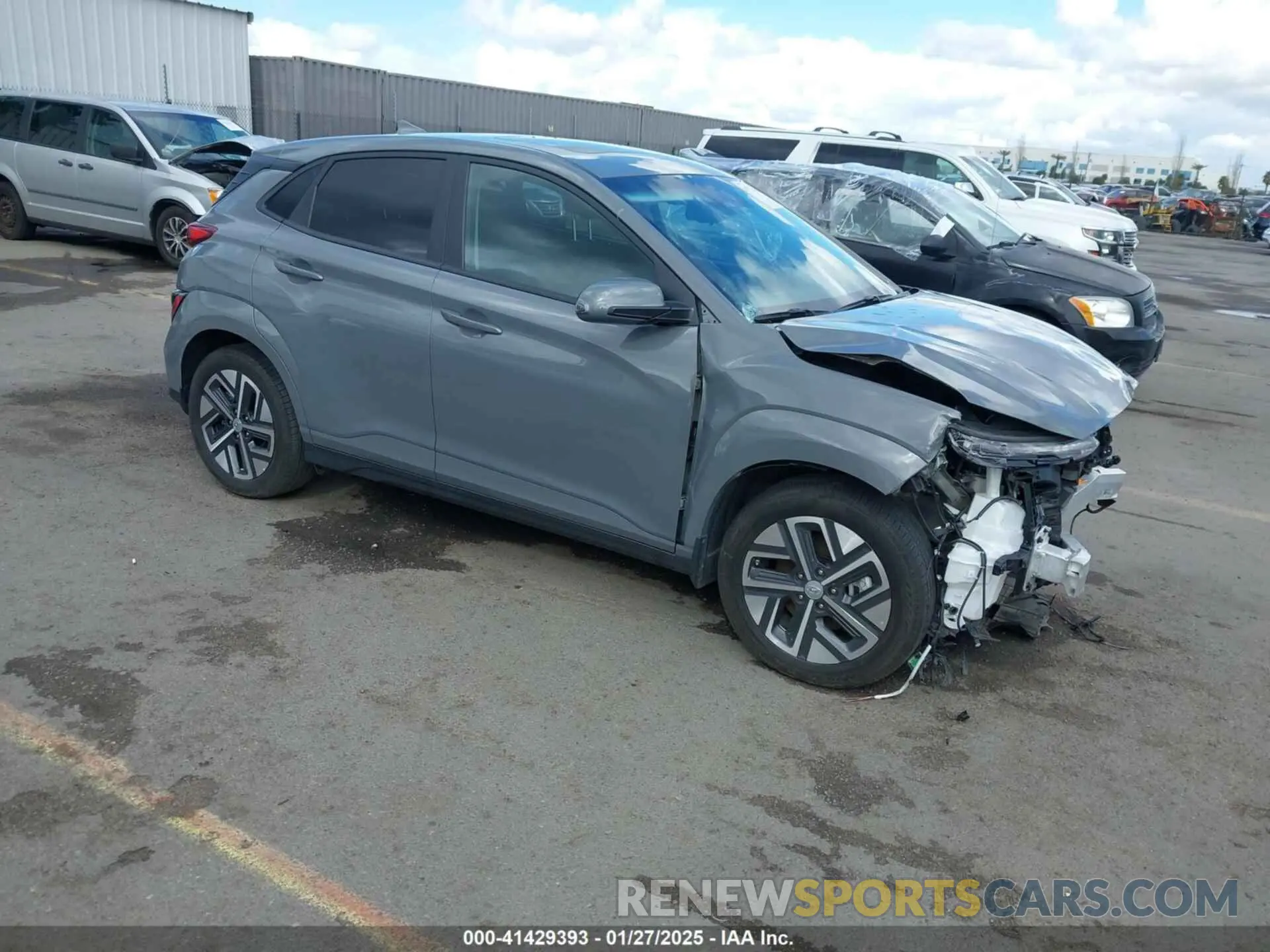 1 Photograph of a damaged car KM8K33AG8PU176452 HYUNDAI KONA ELECTRIC 2023