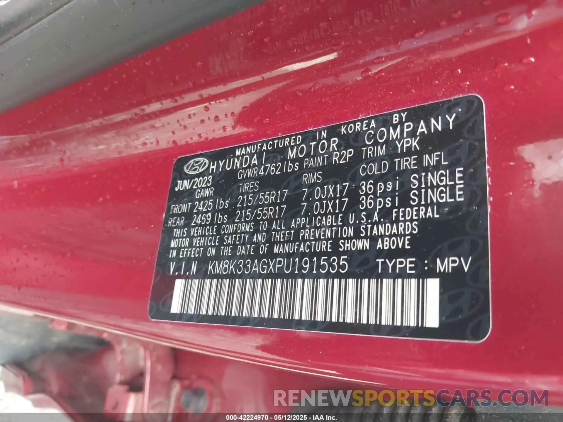 9 Photograph of a damaged car KM8K33AGXPU191535 HYUNDAI KONA ELECTRIC 2023