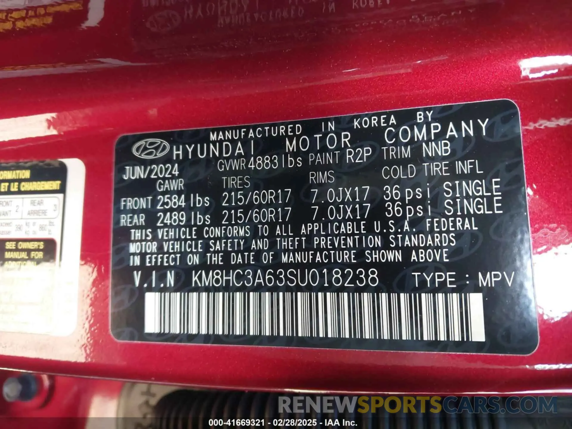 9 Photograph of a damaged car KM8HC3A63SU018238 HYUNDAI KONA ELECTRIC 2025