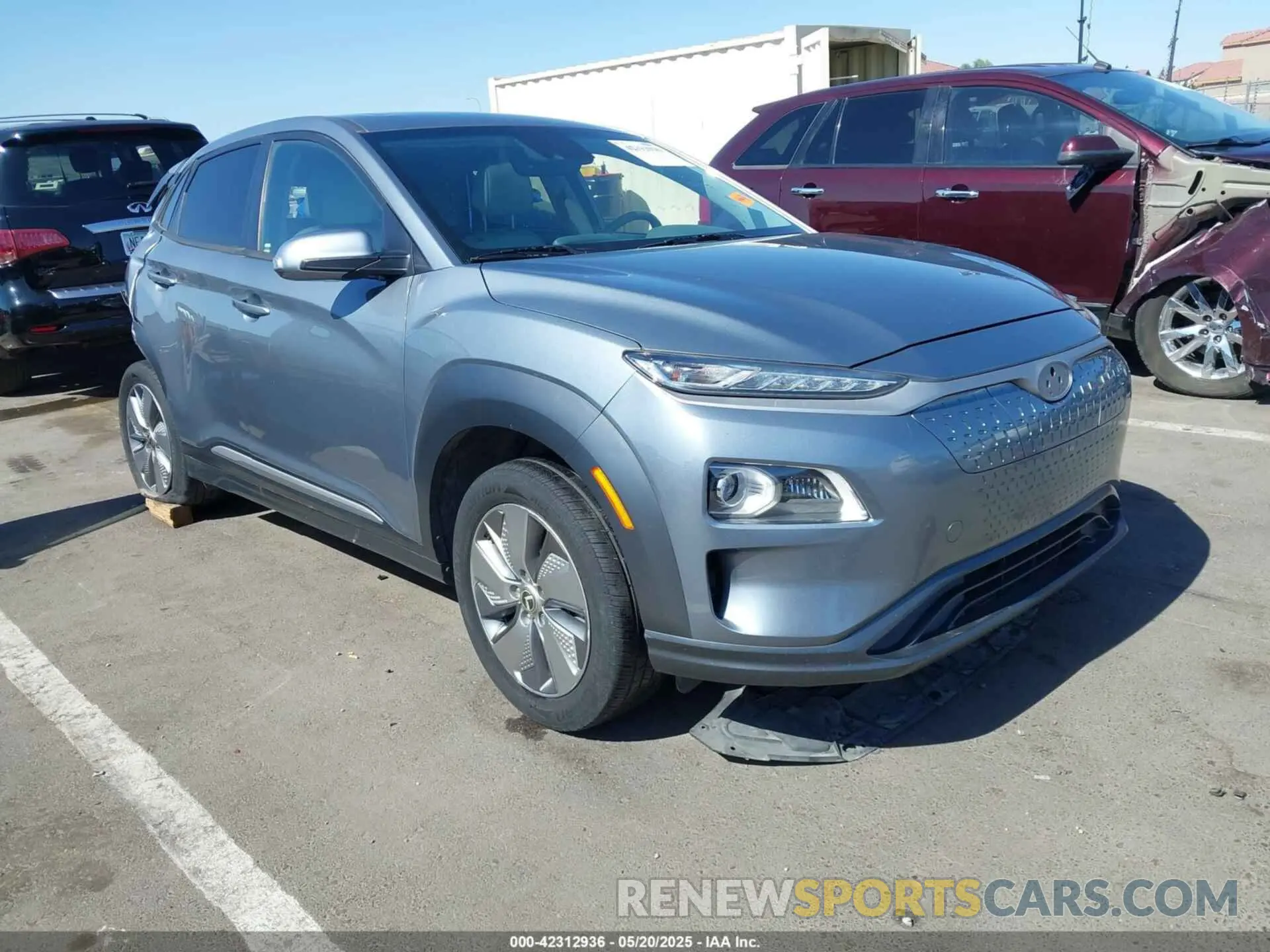 1 Photograph of a damaged car KM8K33AG9KU045944 HYUNDAI KONA EV 2019