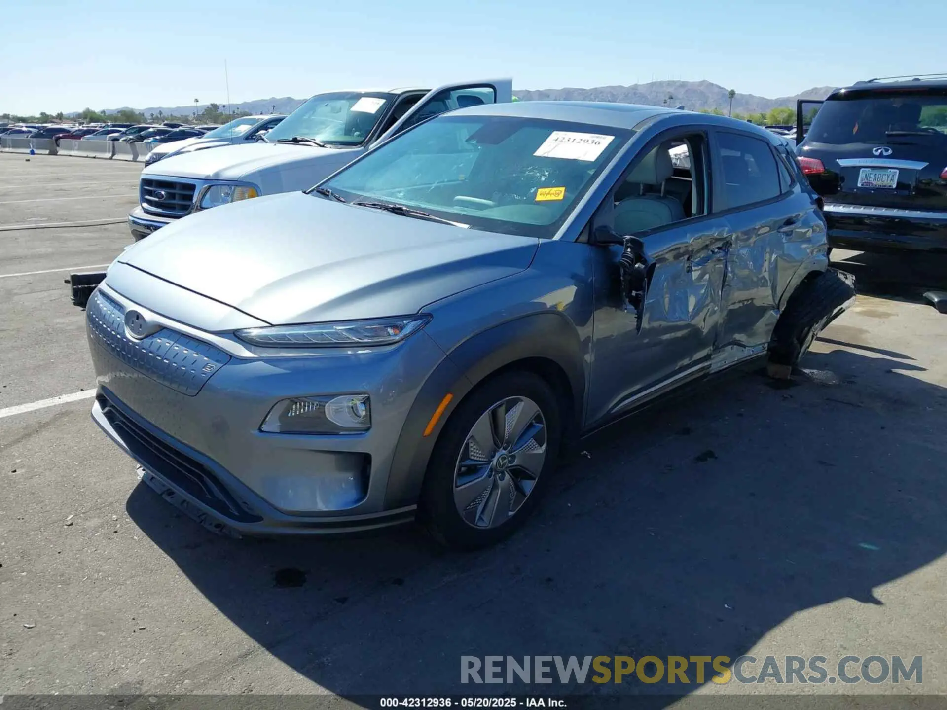 2 Photograph of a damaged car KM8K33AG9KU045944 HYUNDAI KONA EV 2019