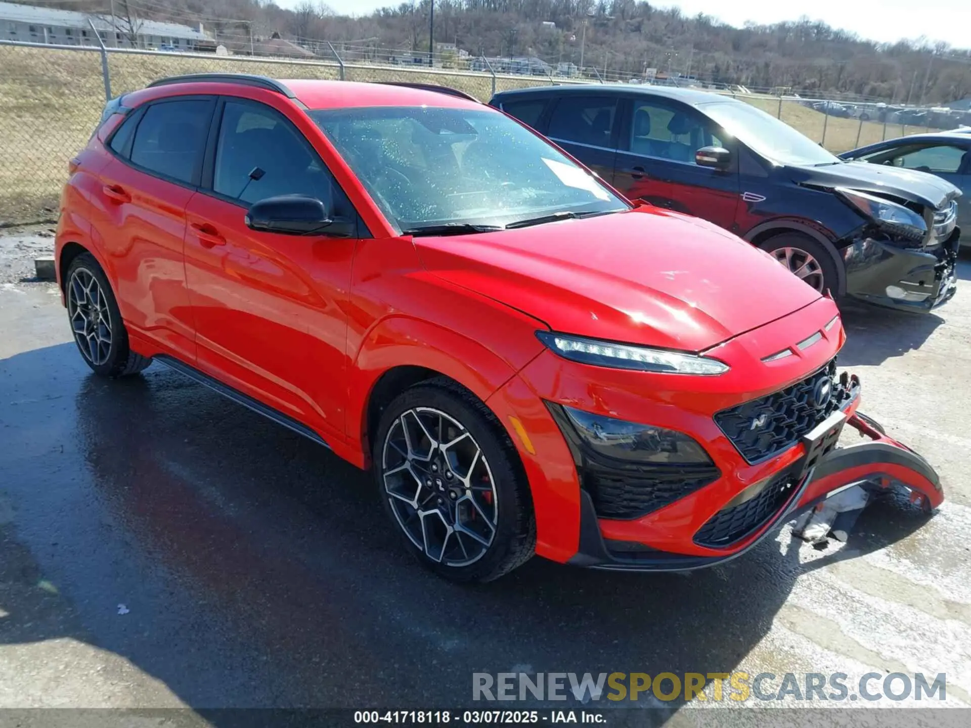 1 Photograph of a damaged car KM8KH3AC8PU007630 HYUNDAI KONA N 2023