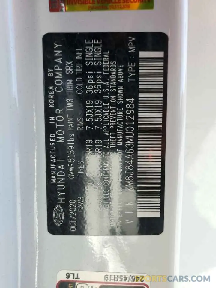 13 Photograph of a damaged car KM8J84A63MU012984 HYUNDAI NEXO 2021
