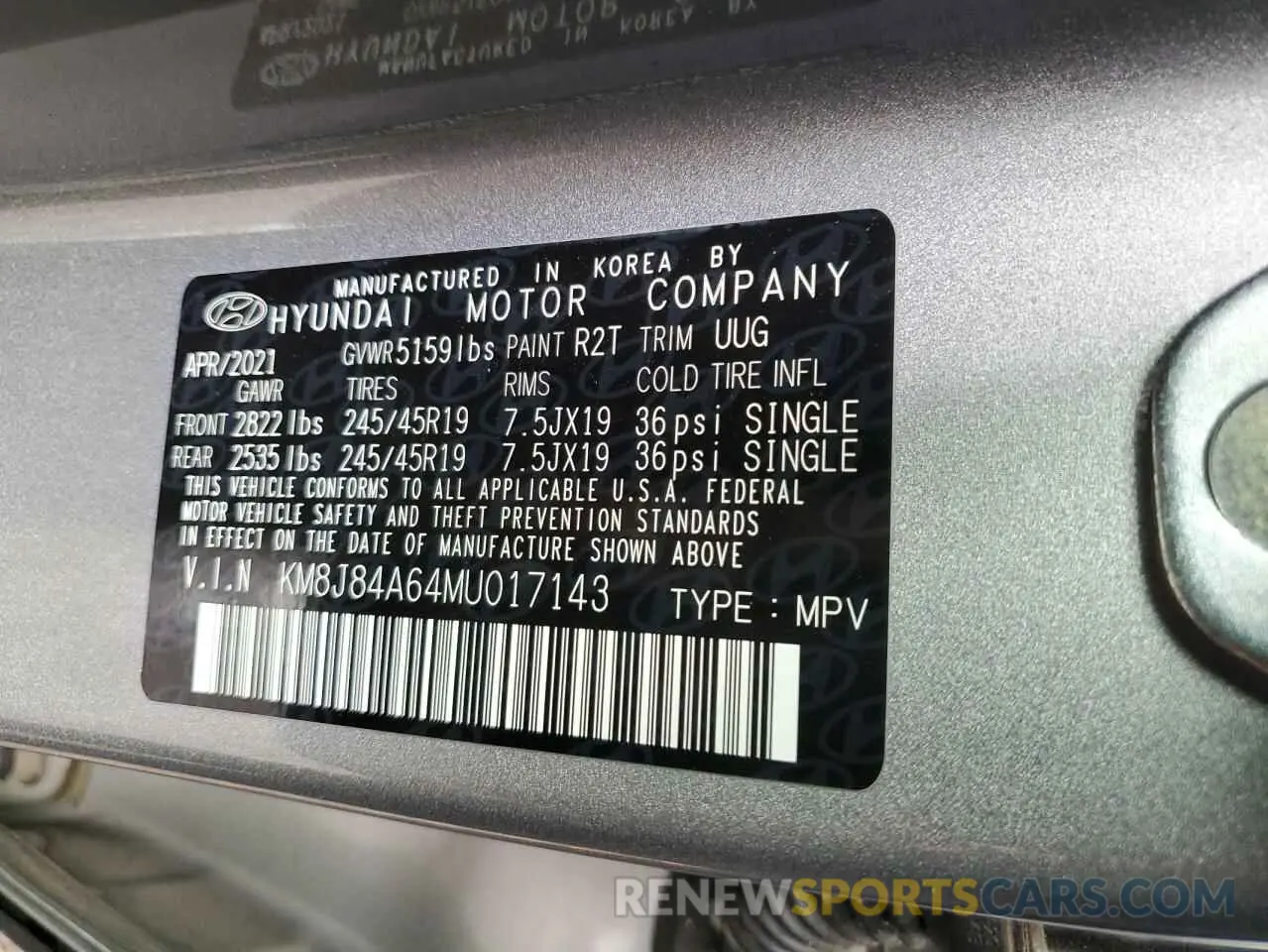 12 Photograph of a damaged car KM8J84A64MU017143 HYUNDAI NEXO 2021