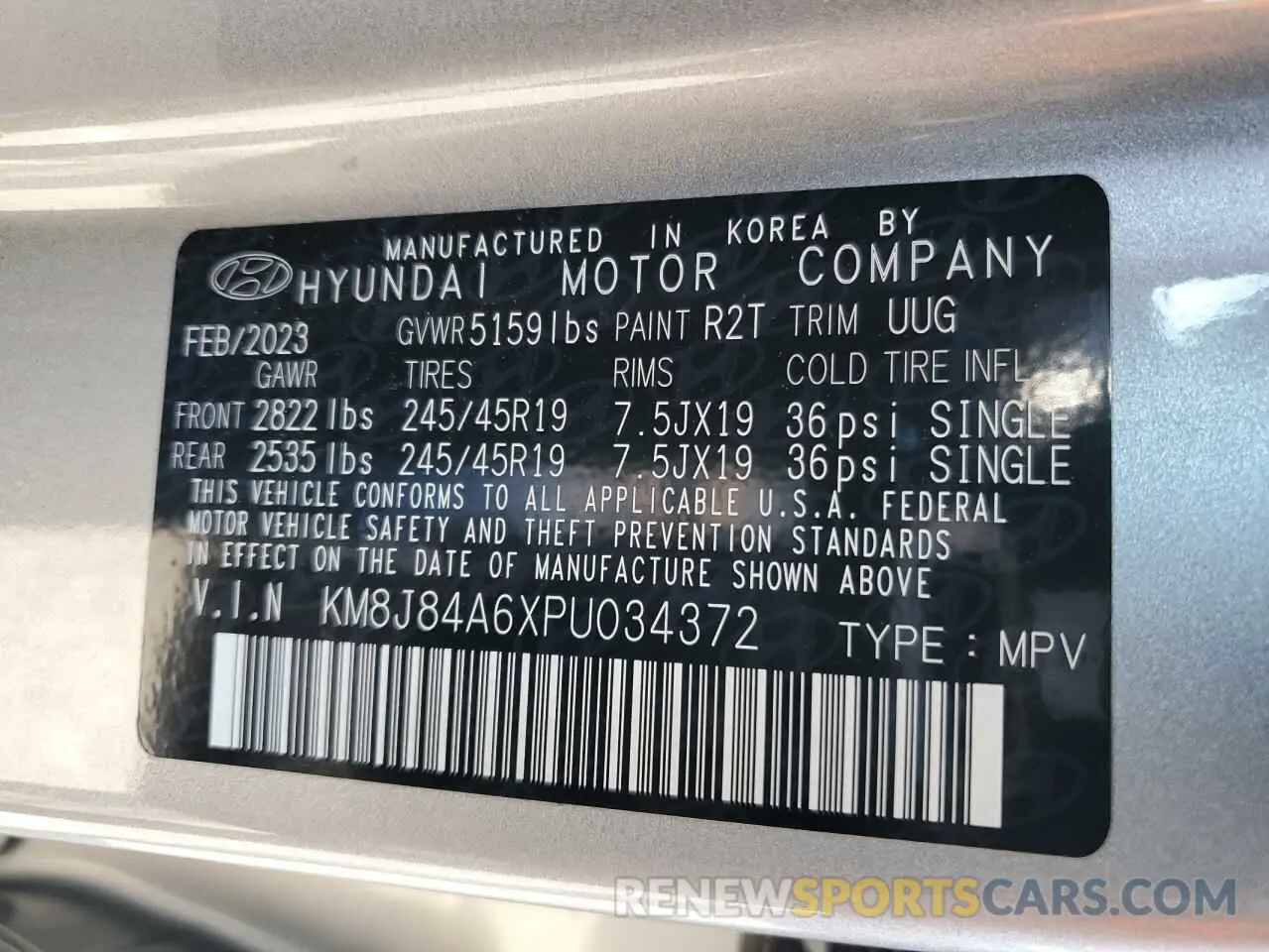 13 Photograph of a damaged car KM8J84A6XPU034372 HYUNDAI NEXO 2023