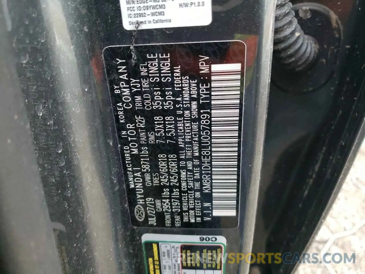 15 Photograph of a damaged car KM8R1DHE8LU057891 HYUNDAI PALISADE 2020