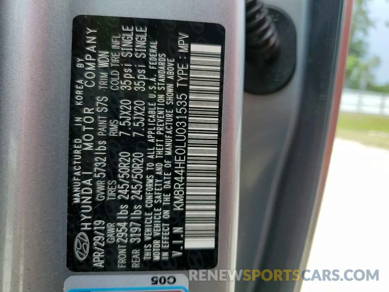 14 Photograph of a damaged car KM8R44HE0LU031535 HYUNDAI PALISADE 2020