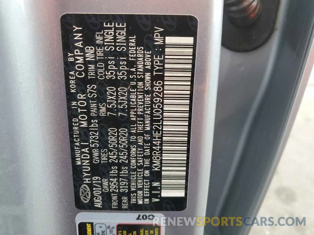 13 Photograph of a damaged car KM8R44HE2LU059286 HYUNDAI PALISADE 2020
