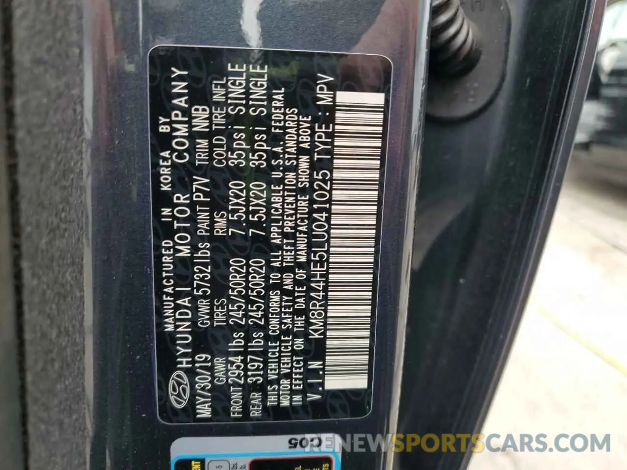 13 Photograph of a damaged car KM8R44HE5LU041025 HYUNDAI PALISADE 2020
