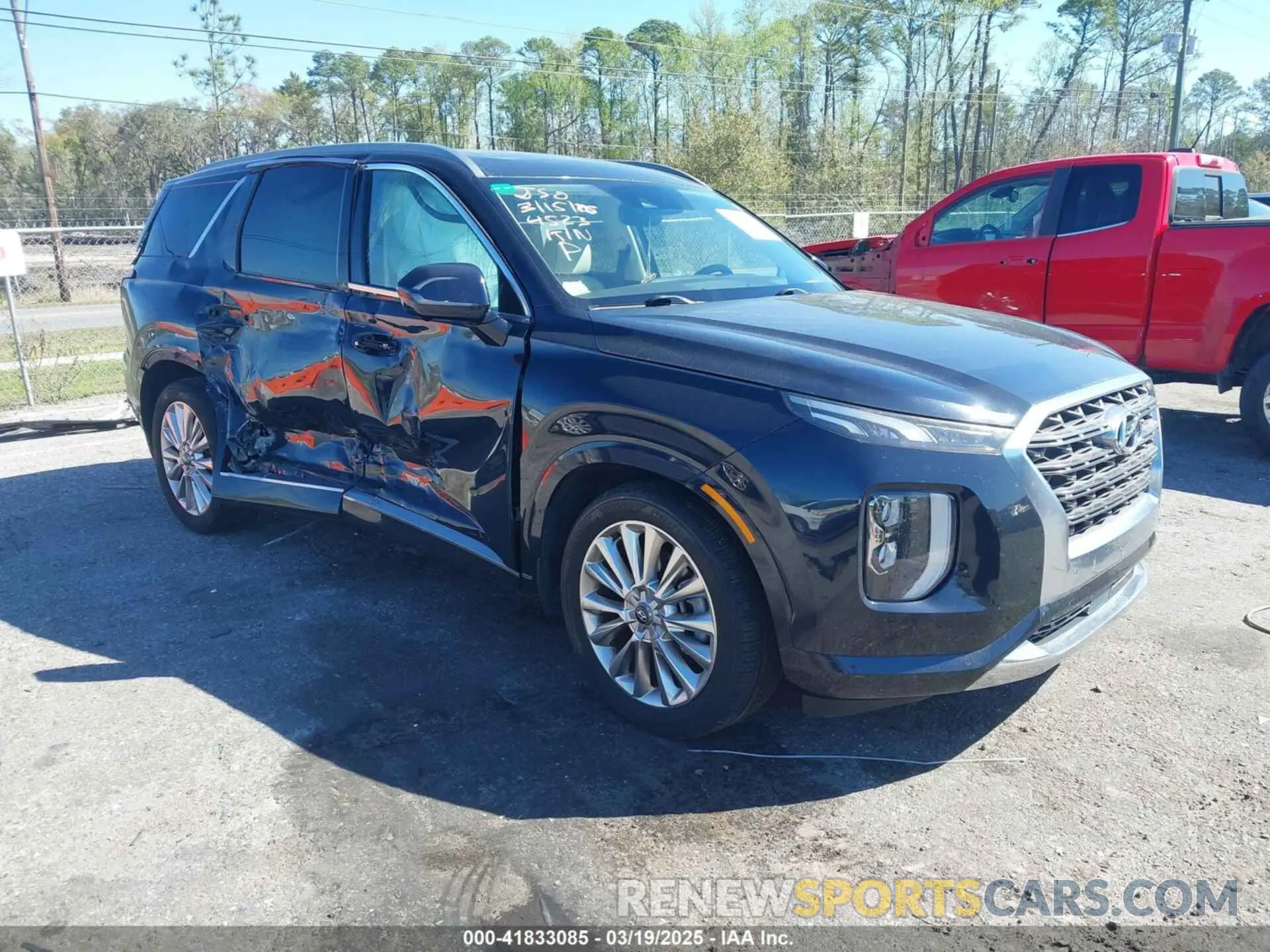 1 Photograph of a damaged car KM8R54HE7LU044523 HYUNDAI PALISADE 2020