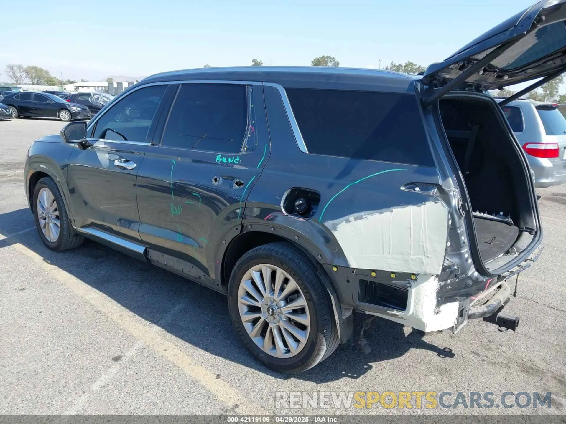 3 Photograph of a damaged car KM8R54HE9LU167434 HYUNDAI PALISADE 2020