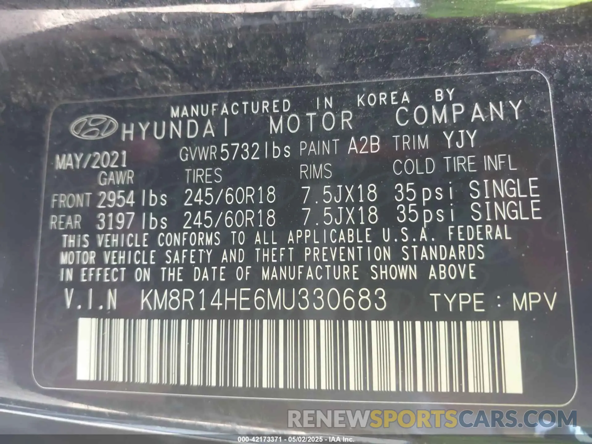 9 Photograph of a damaged car KM8R14HE6MU330683 HYUNDAI PALISADE 2021