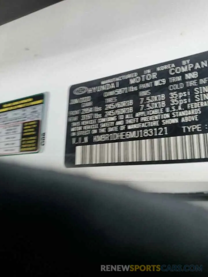 12 Photograph of a damaged car KM8R1DHE6MU183121 HYUNDAI PALISADE 2021
