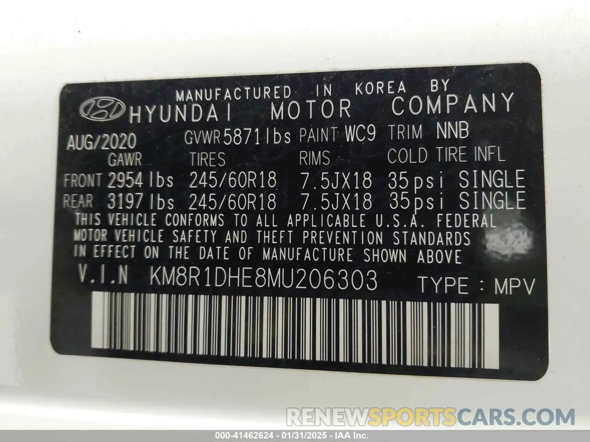 9 Photograph of a damaged car KM8R1DHE8MU206303 HYUNDAI PALISADE 2021