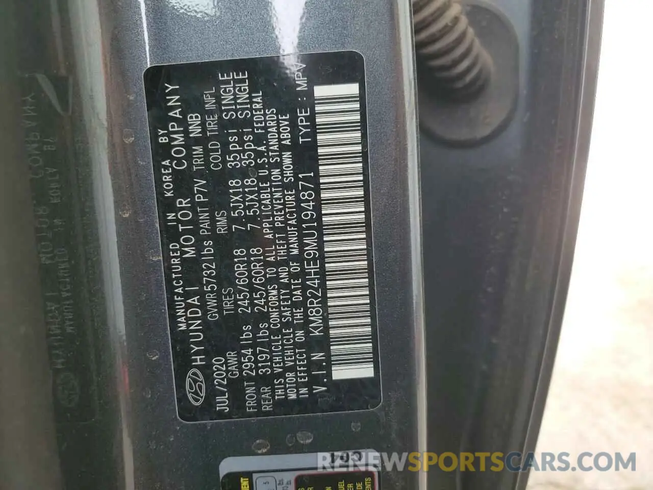 14 Photograph of a damaged car KM8R24HE9MU194871 HYUNDAI PALISADE 2021
