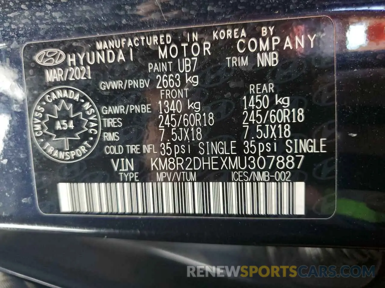 14 Photograph of a damaged car KM8R2DHEXMU307887 HYUNDAI PALISADE 2021