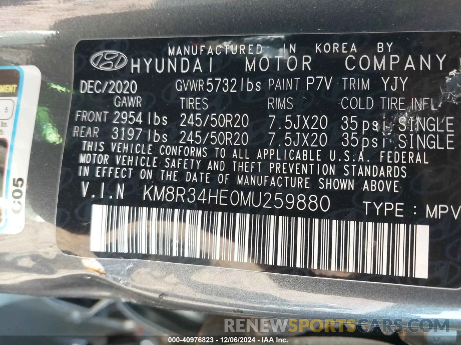 9 Photograph of a damaged car KM8R34HE0MU259880 HYUNDAI PALISADE 2021
