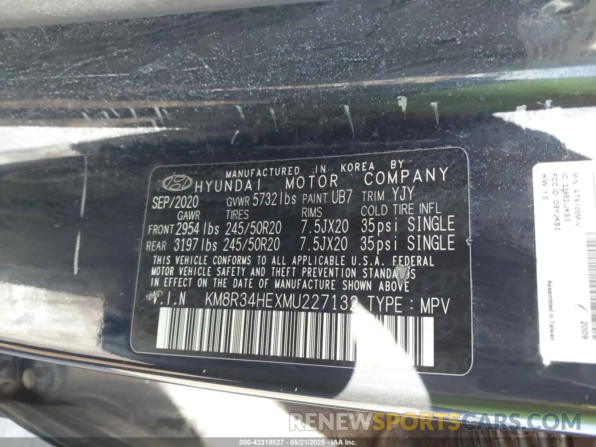 9 Photograph of a damaged car KM8R34HEXMU227132 HYUNDAI PALISADE 2021