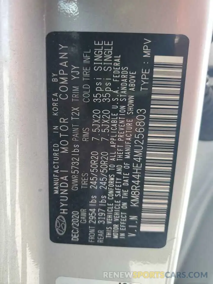 14 Photograph of a damaged car KM8R44HE4MU256803 HYUNDAI PALISADE 2021