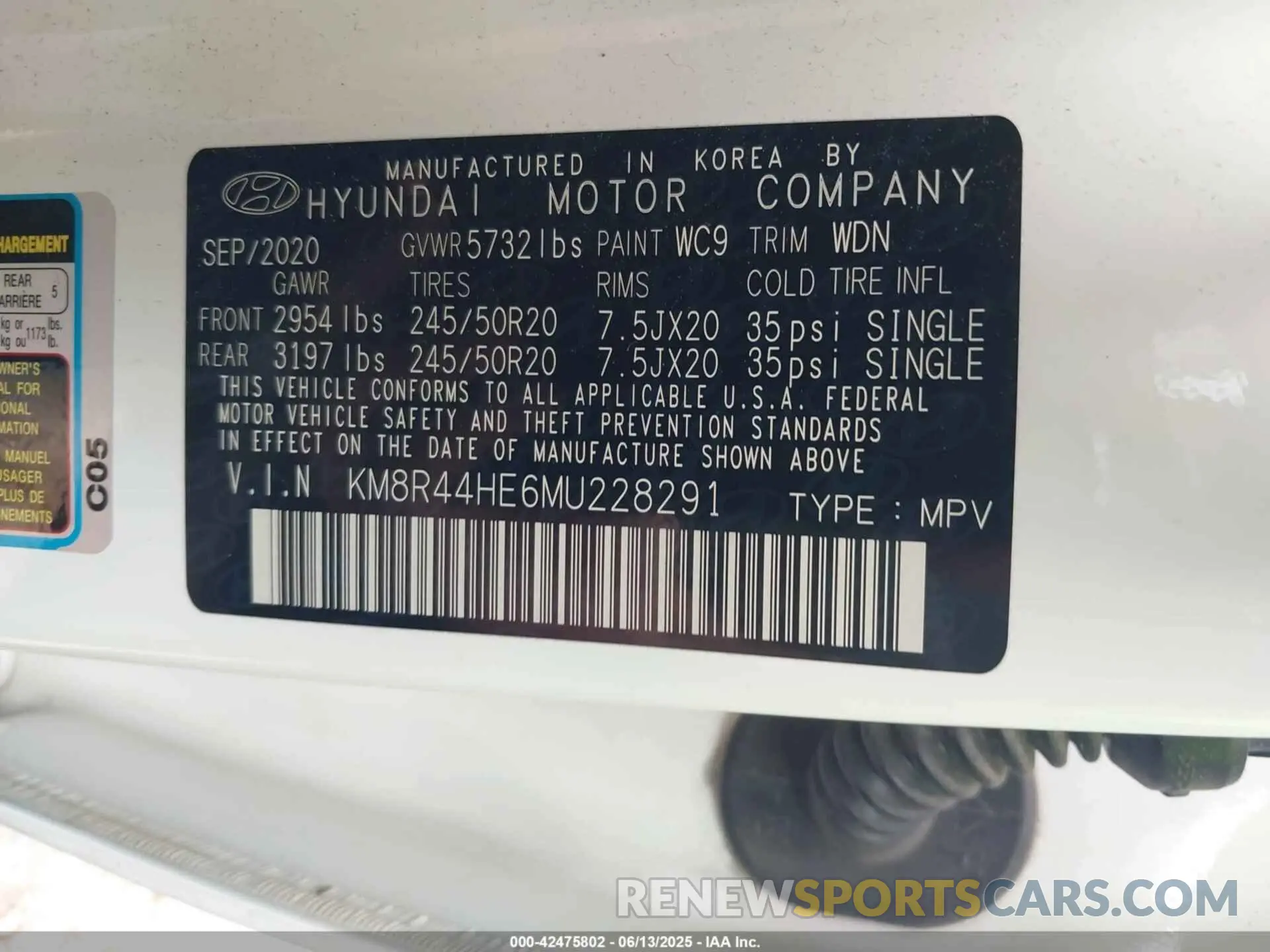 9 Photograph of a damaged car KM8R44HE6MU228291 HYUNDAI PALISADE 2021