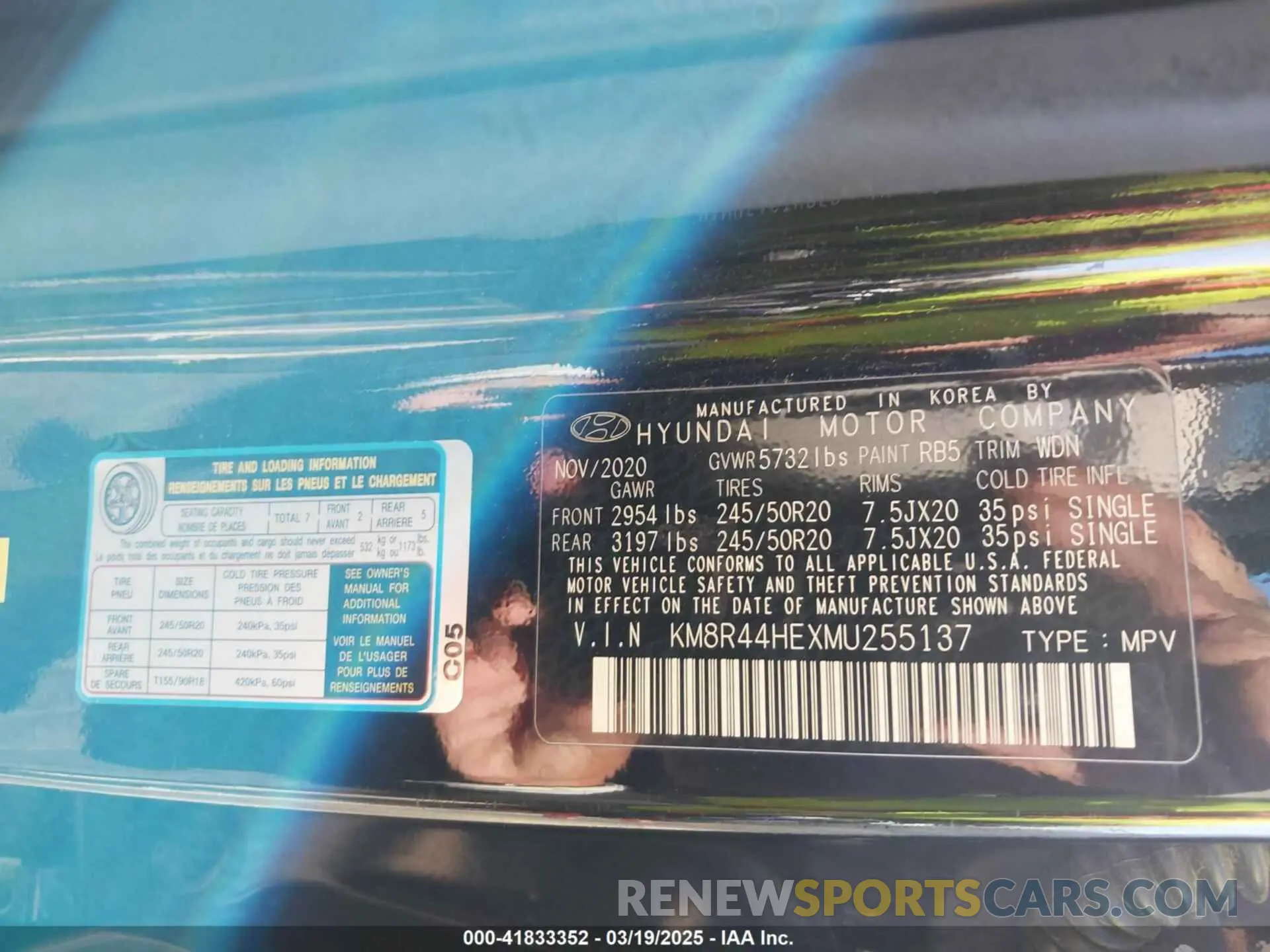 9 Photograph of a damaged car KM8R44HEXMU255137 HYUNDAI PALISADE 2021