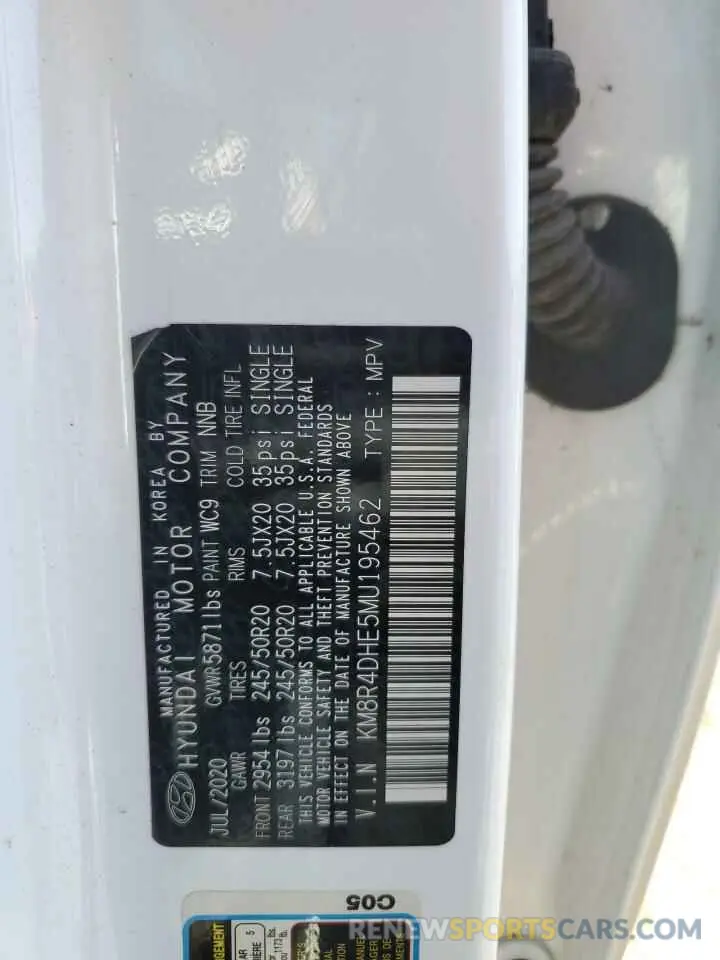 13 Photograph of a damaged car KM8R4DHE5MU195462 HYUNDAI PALISADE 2021