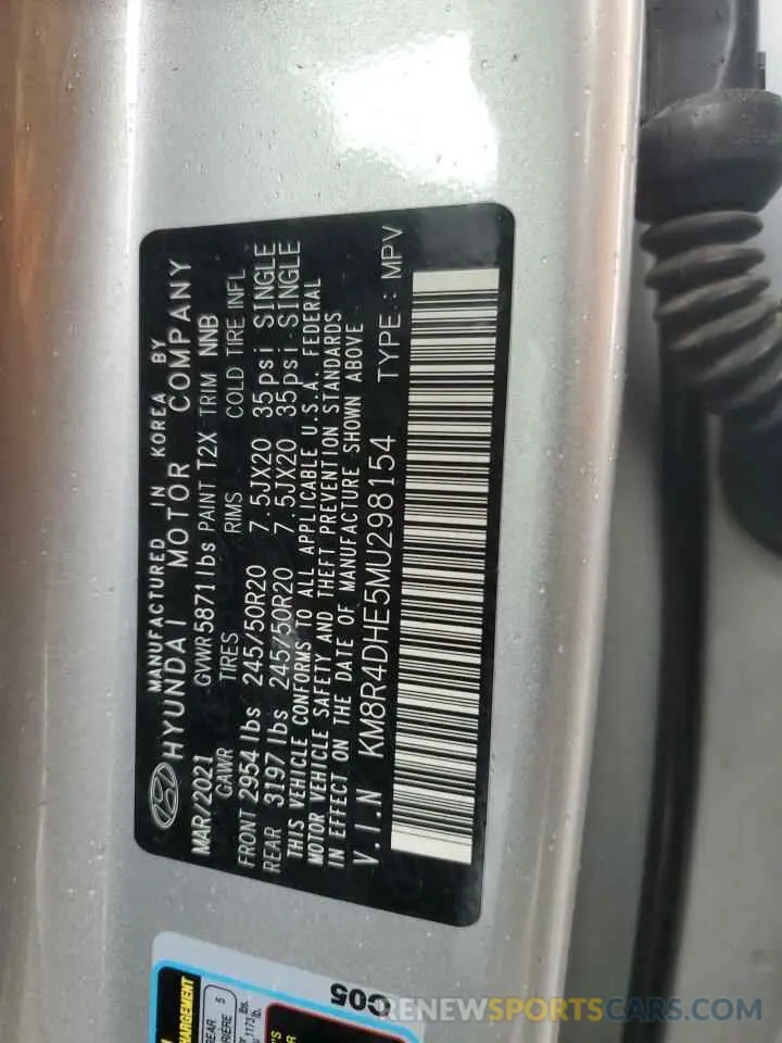 14 Photograph of a damaged car KM8R4DHE5MU298154 HYUNDAI PALISADE 2021
