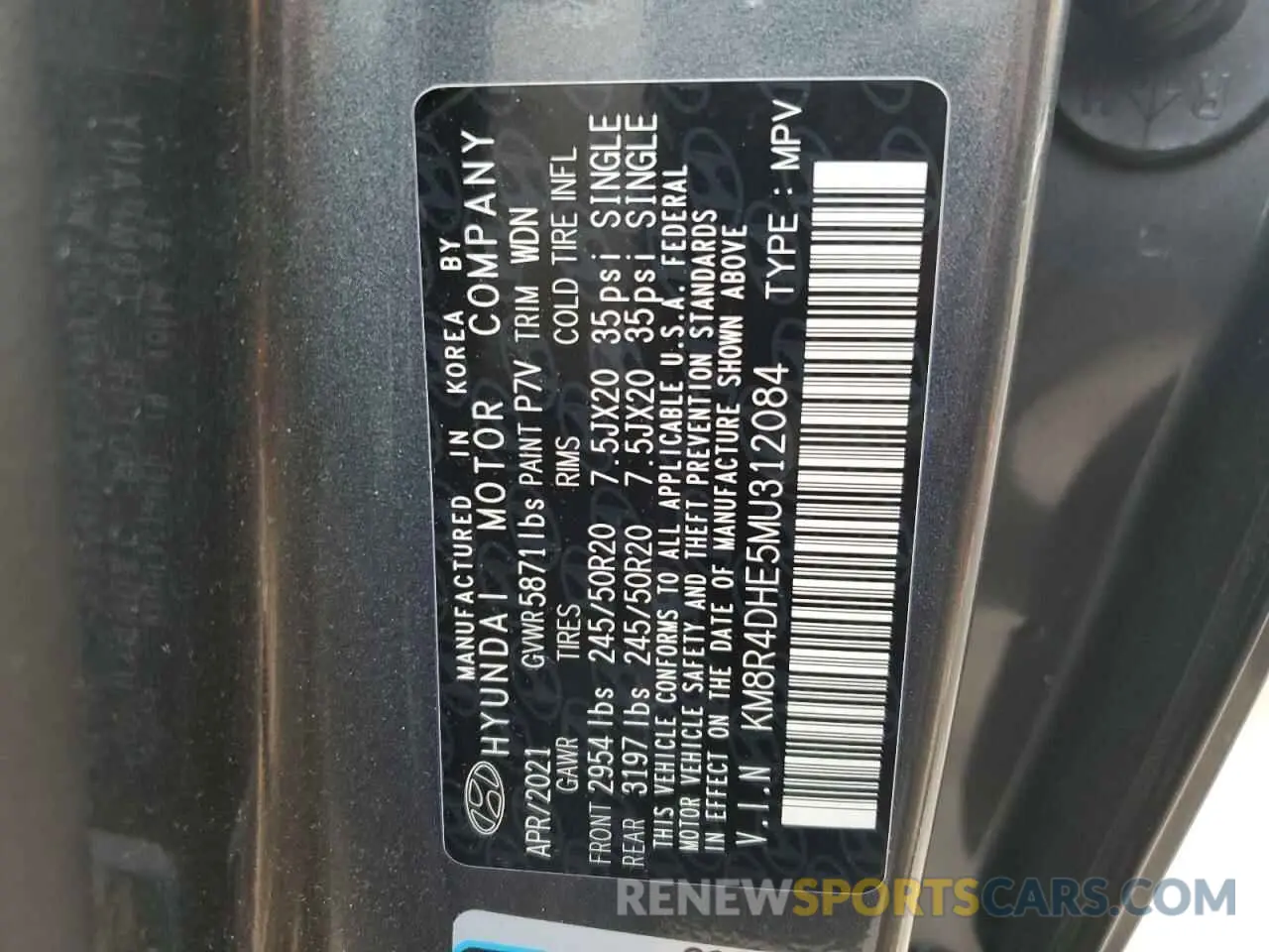 15 Photograph of a damaged car KM8R4DHE5MU312084 HYUNDAI PALISADE 2021