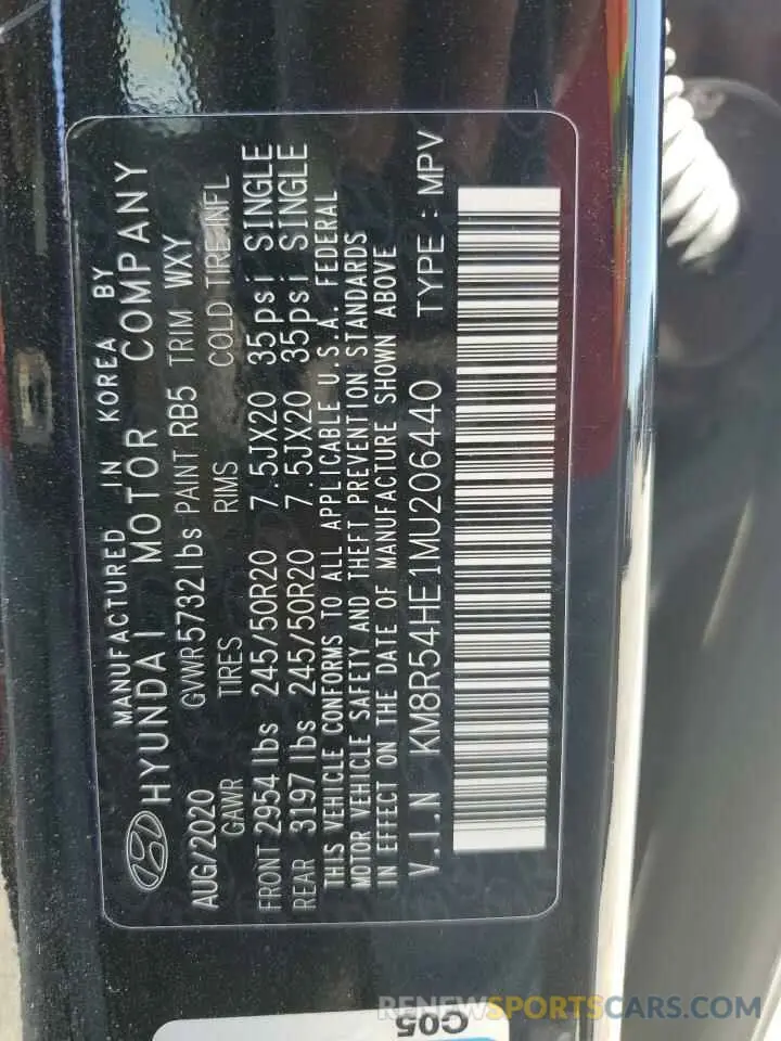 14 Photograph of a damaged car KM8R54HE1MU206440 HYUNDAI PALISADE 2021