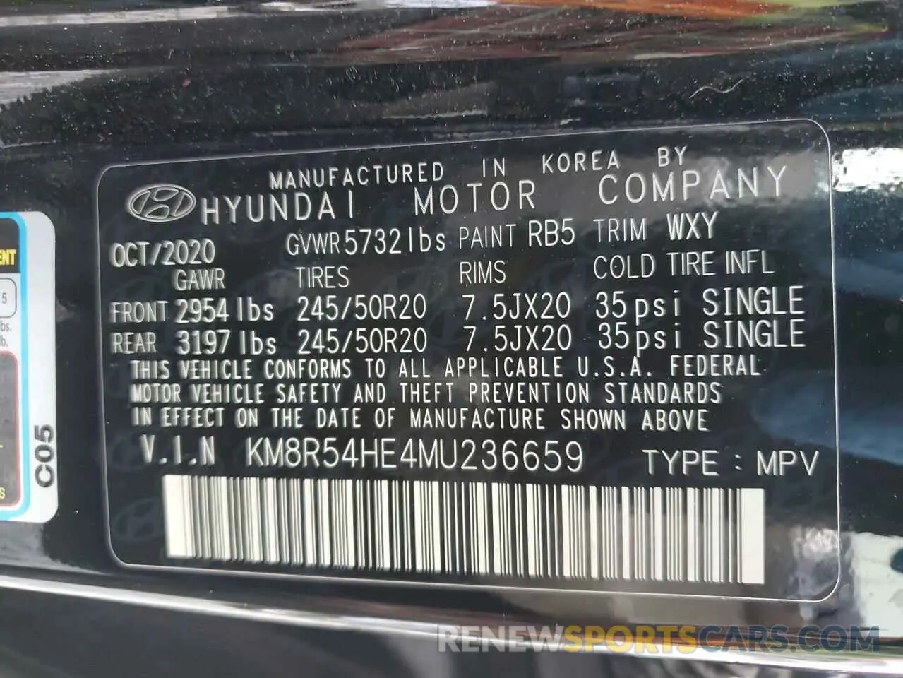 13 Photograph of a damaged car KM8R54HE4MU236659 HYUNDAI PALISADE 2021
