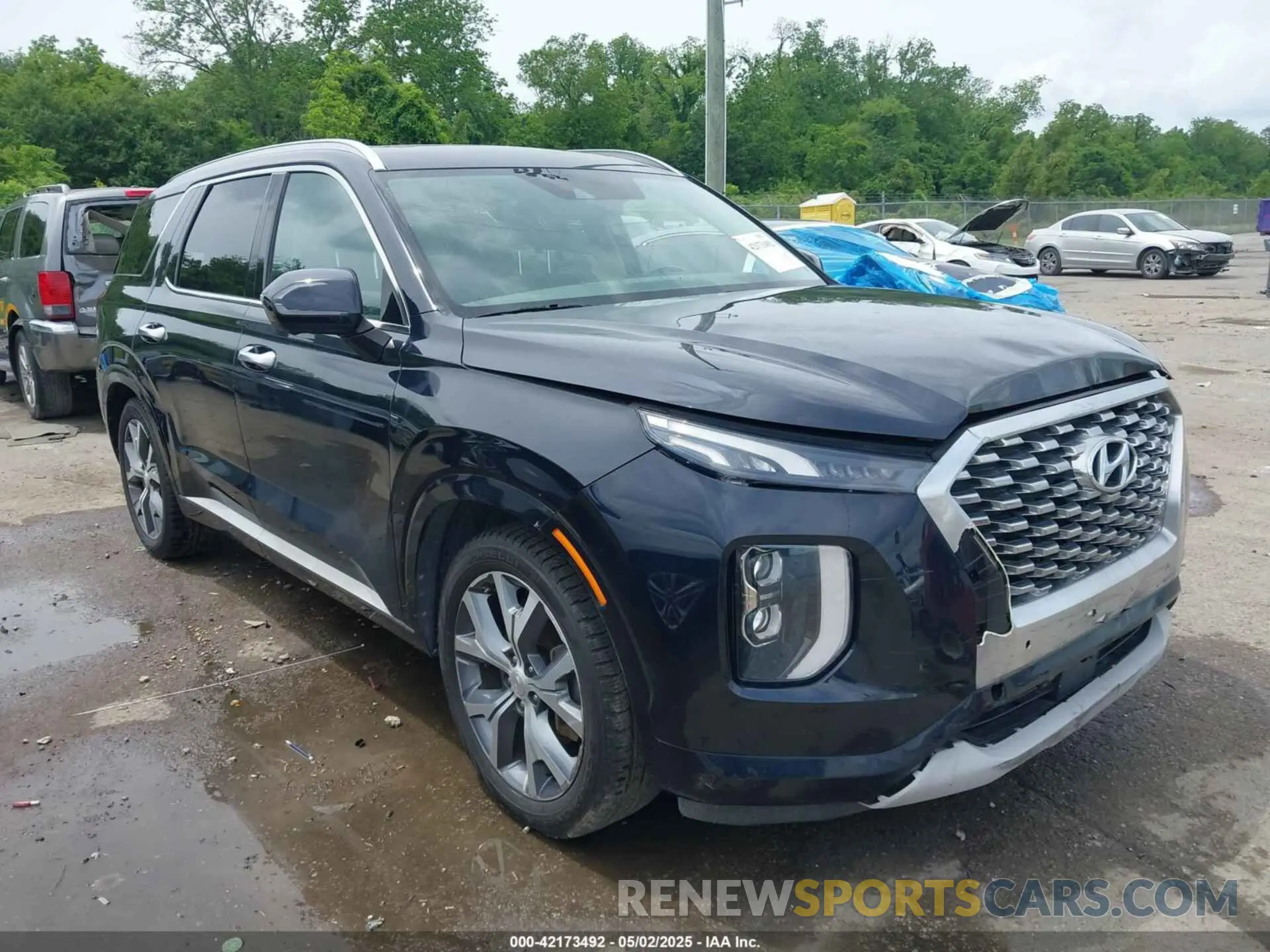 1 Photograph of a damaged car KM8R54HE6MU267606 HYUNDAI PALISADE 2021