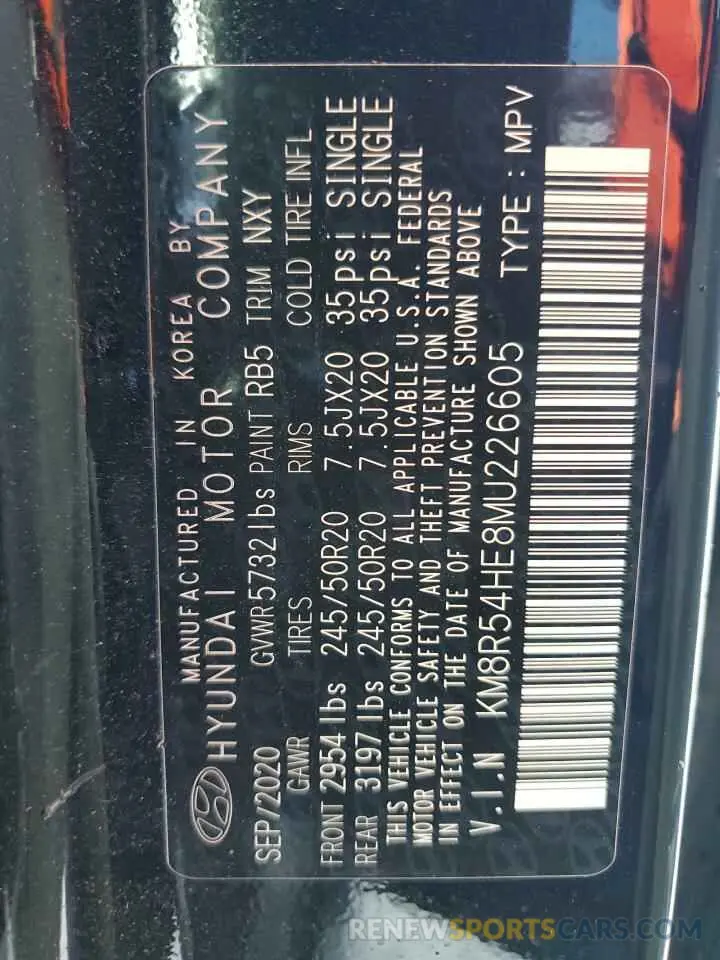 13 Photograph of a damaged car KM8R54HE8MU226605 HYUNDAI PALISADE 2021
