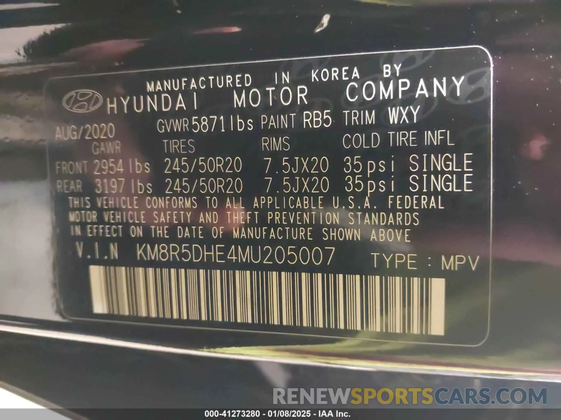 9 Photograph of a damaged car KM8R5DHE4MU205007 HYUNDAI PALISADE 2021
