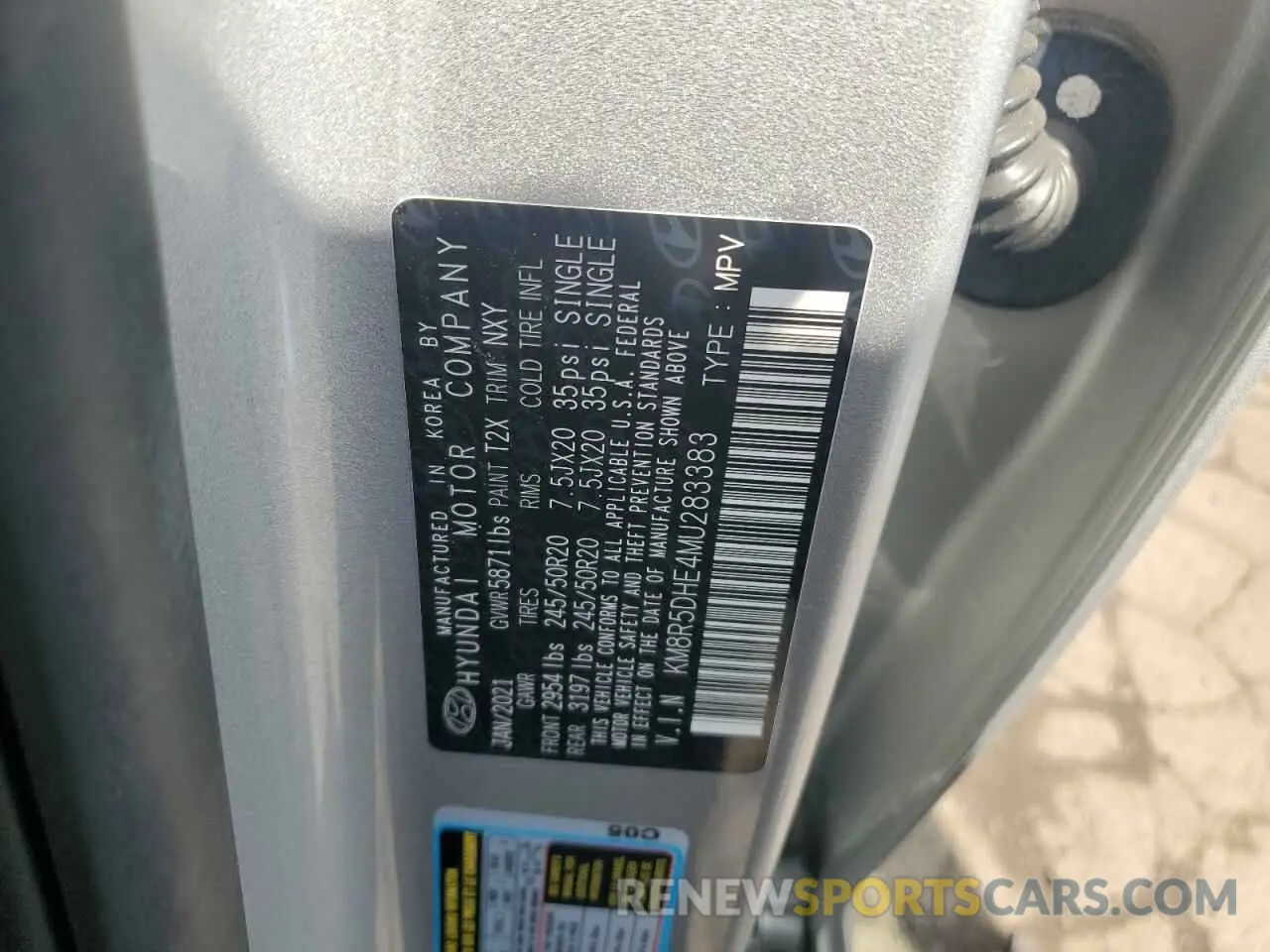 13 Photograph of a damaged car KM8R5DHE4MU283383 HYUNDAI PALISADE 2021