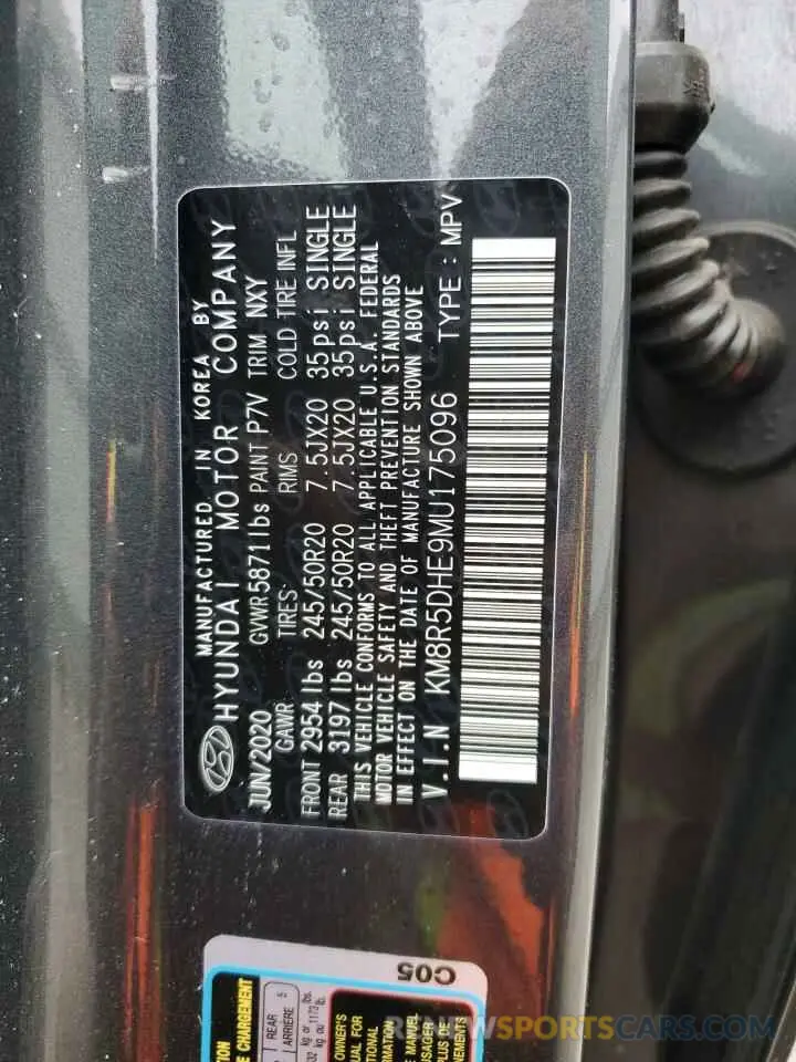 13 Photograph of a damaged car KM8R5DHE9MU175096 HYUNDAI PALISADE 2021
