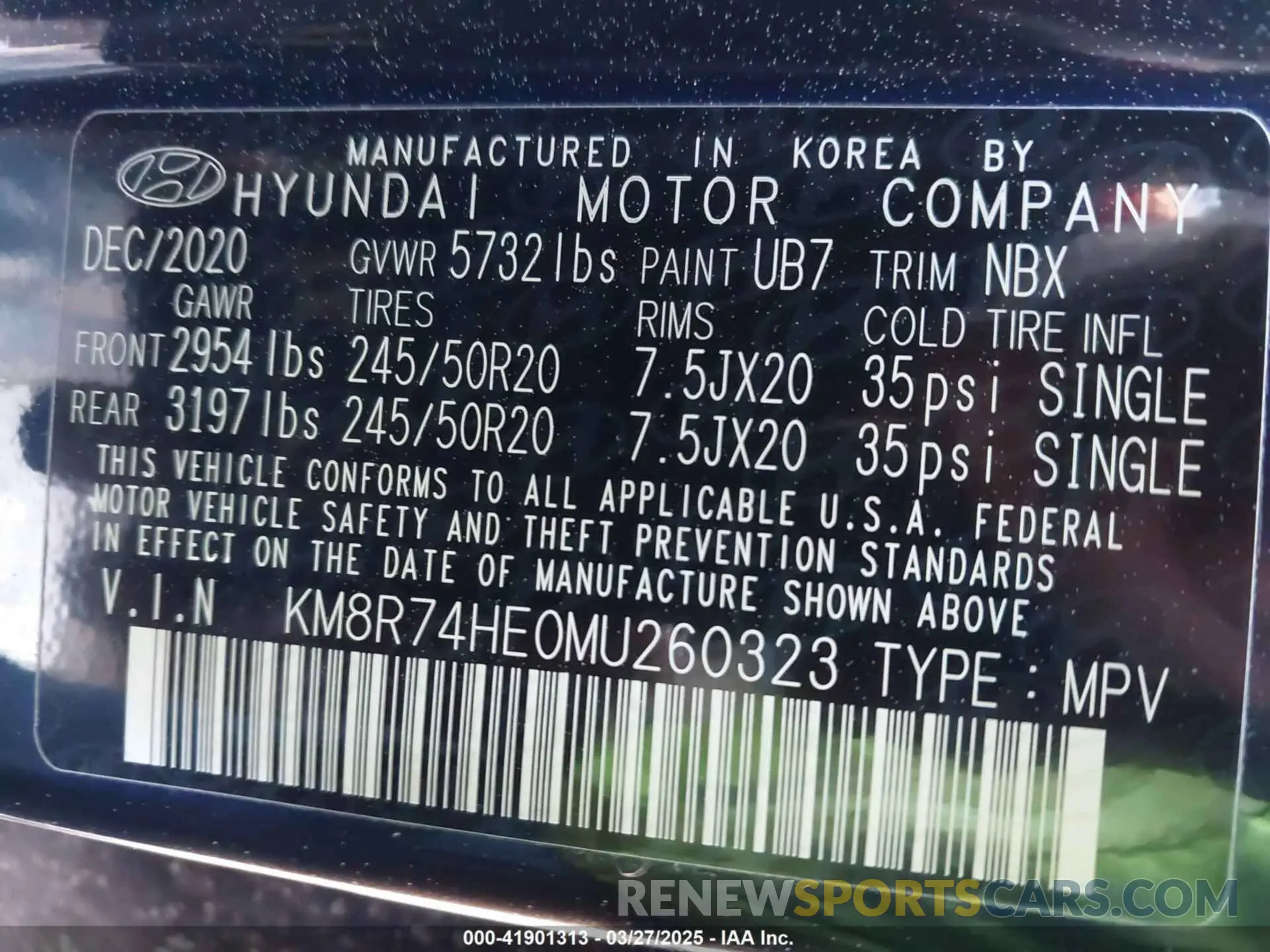 9 Photograph of a damaged car KM8R74HE0MU260323 HYUNDAI PALISADE 2021