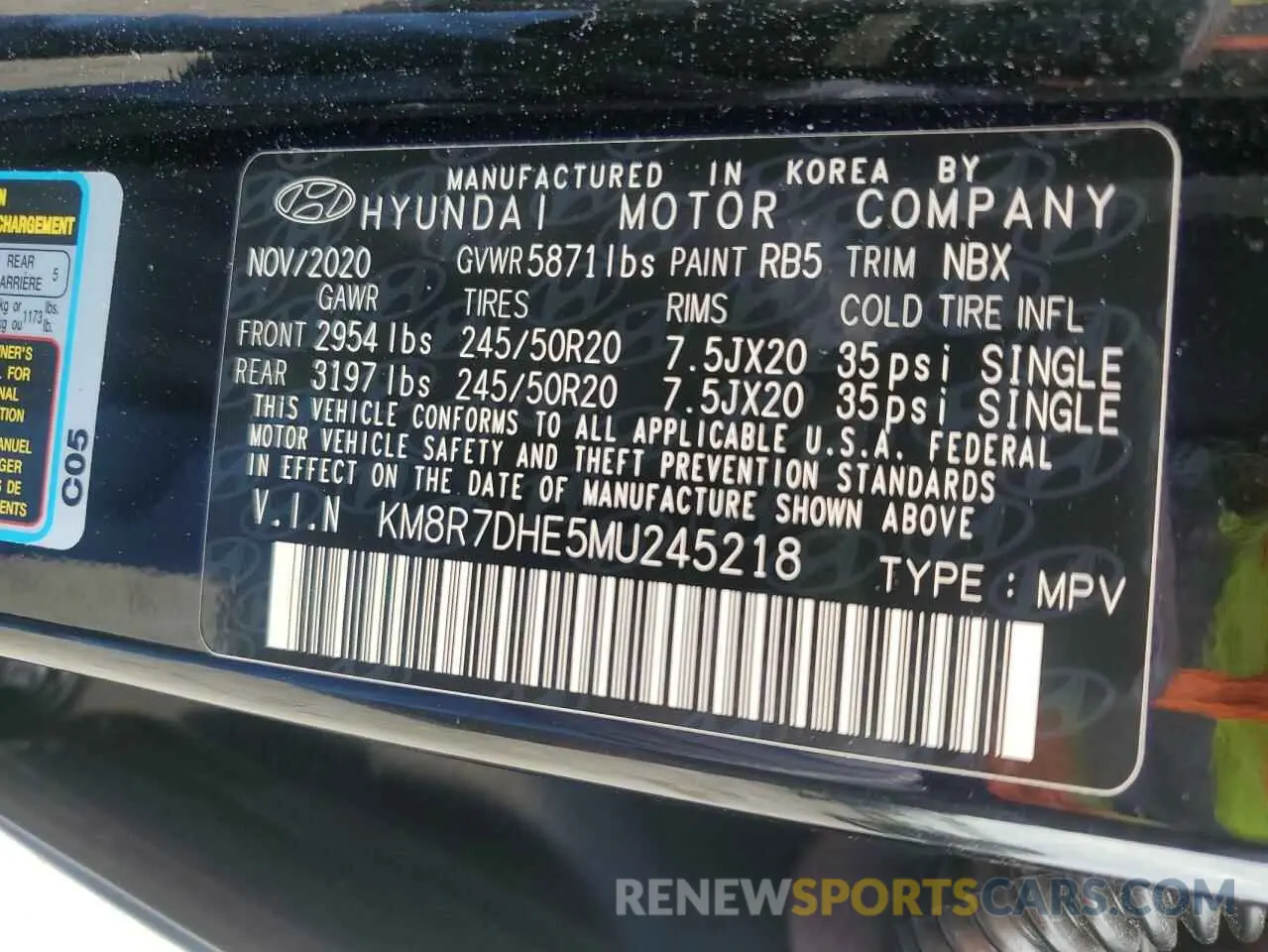 13 Photograph of a damaged car KM8R7DHE5MU245218 HYUNDAI PALISADE 2021