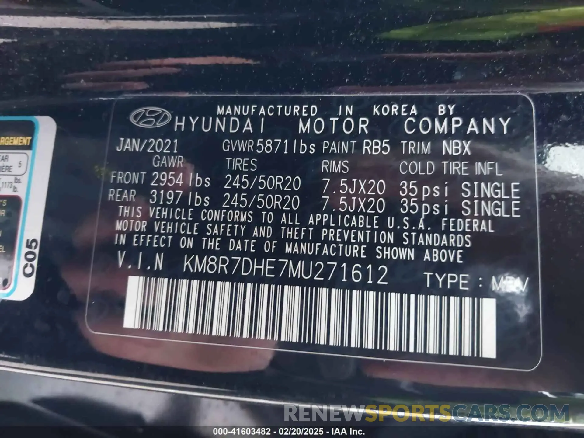 9 Photograph of a damaged car KM8R7DHE7MU271612 HYUNDAI PALISADE 2021