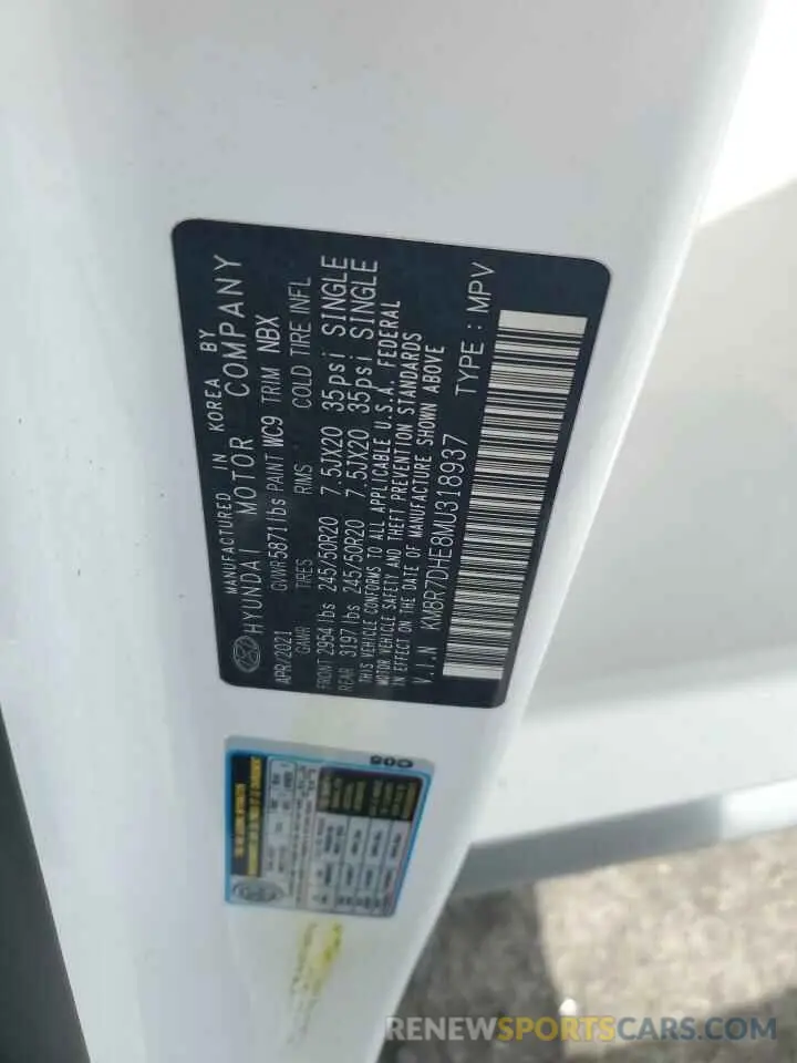 13 Photograph of a damaged car KM8R7DHE8MU318937 HYUNDAI PALISADE 2021