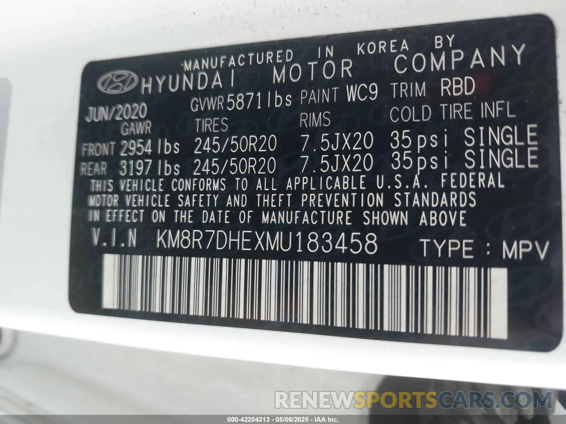 9 Photograph of a damaged car KM8R7DHEXMU183458 HYUNDAI PALISADE 2021