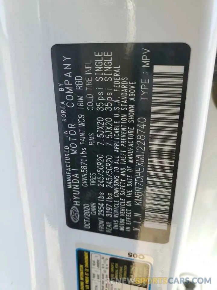 13 Photograph of a damaged car KM8R7DHEXMU228740 HYUNDAI PALISADE 2021